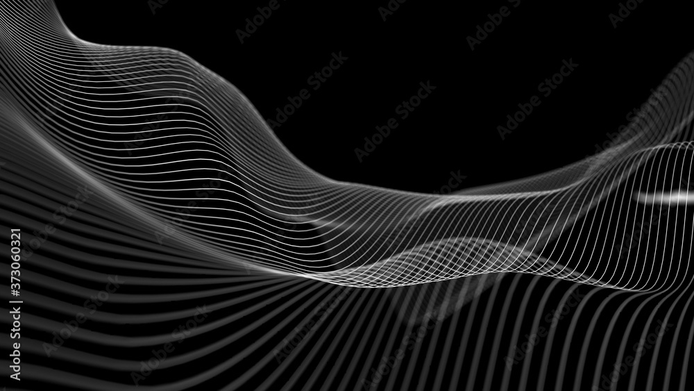 Modern black technology background 3d render. Abstract science futuristic concept background. Network cyber technology concept.