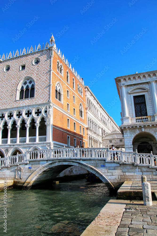 View of Rio di Palazzo and Doge's Palace in Venice, Italy