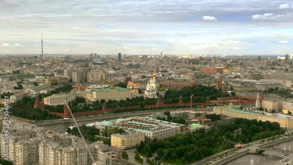 Aerial establishing shot of the Kremlin. Moscow, Russia Aerial establishing shot of the Kremlin. Moscow, Russia