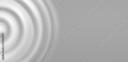 Wavy circular pulsation of milk, water. Splash from falling drop of dairy products, cosmetic creams. Swirl drop of liquid, top view.