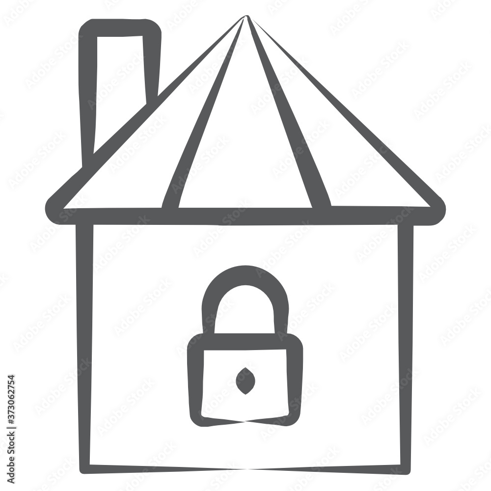 A home lock icon designed with line brush stroke, real estate and property concept
A home lock icon designed with line brush stroke, real estate and property concept