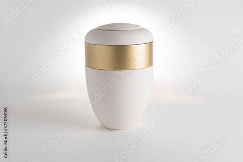 Cremation Urn for Ashes isolated photo