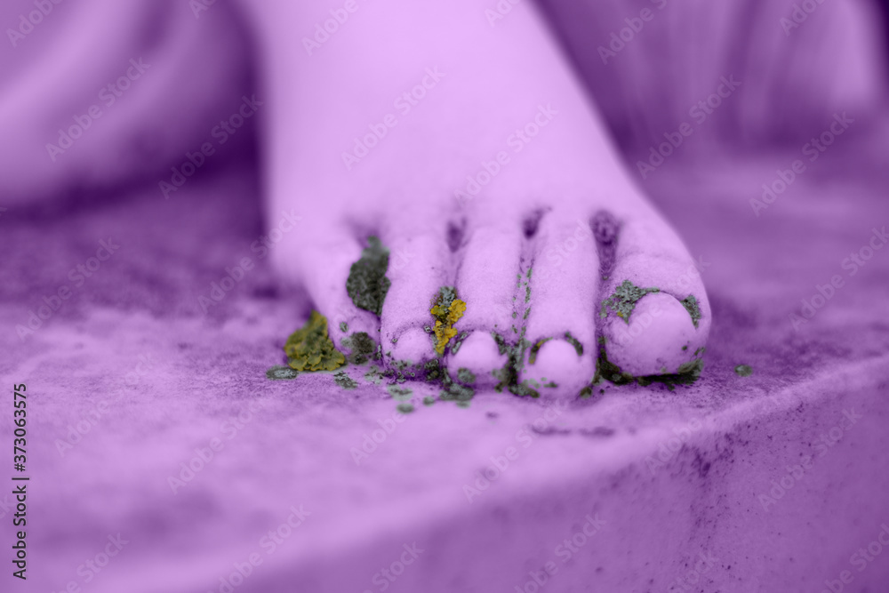 nail fungus or foot fungus in duotone in vibrant bold gradient