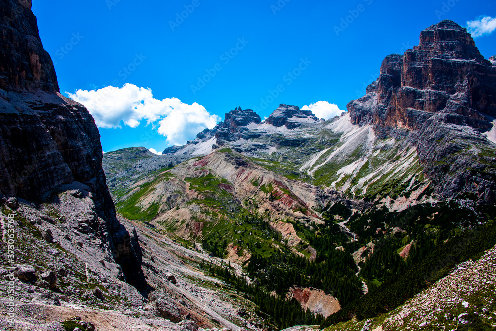 Obraz premium clouds and Dolomite peaks seven