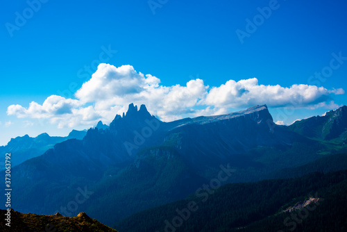 Fototapeta Naklejka Na Ścianę i Meble -  clouds and Dolomite peaks one