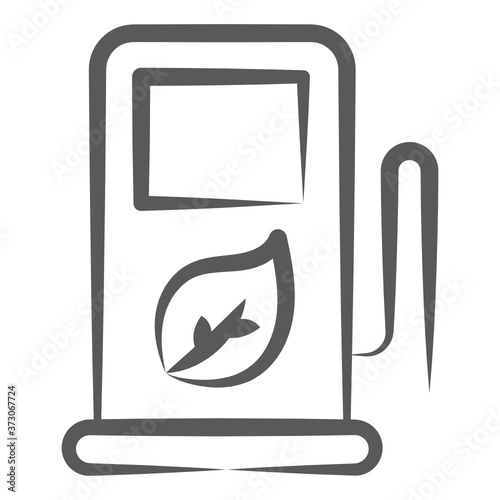 
Fuel station icon in line design, biodiesel dispenser  
