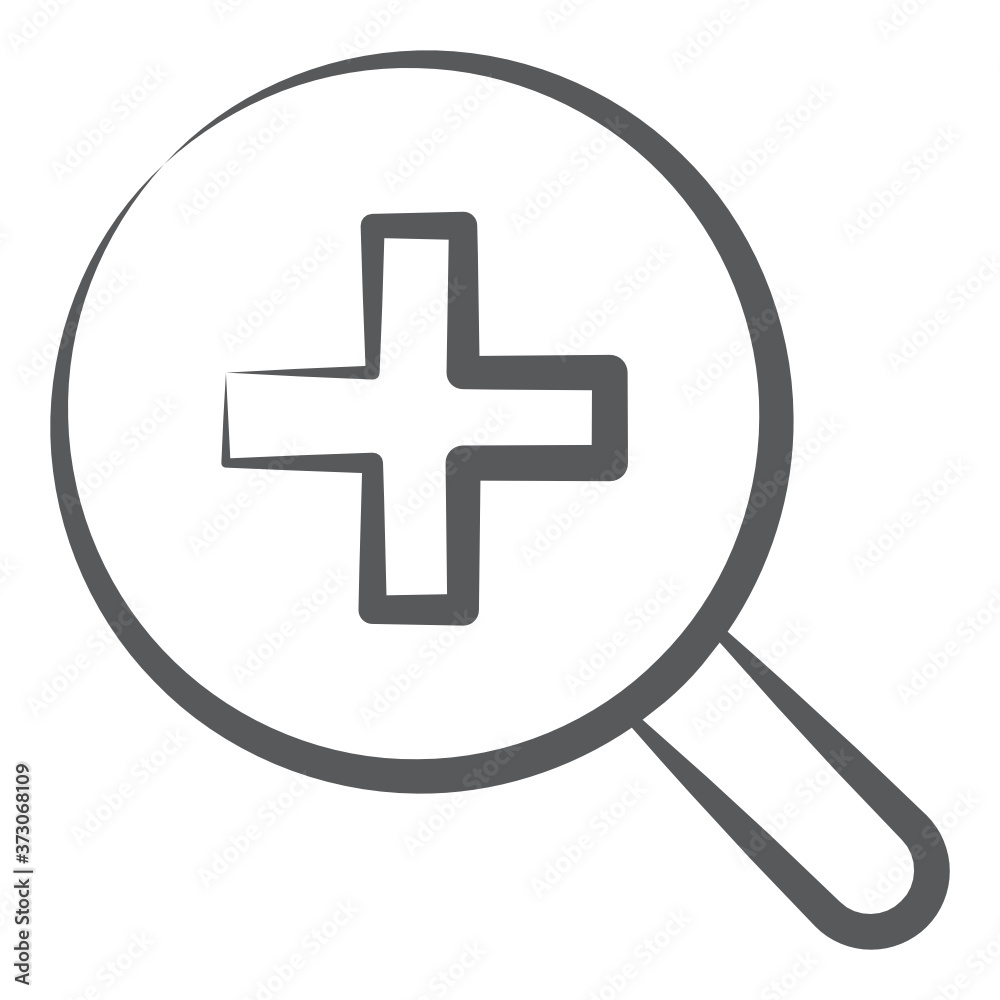Plus inside magnifier, vector of zoom in concept
Plus inside magnifier, vector of zoom in concept