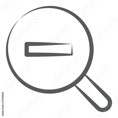 
Vector of minus sign inside magnifier, zoom out 
