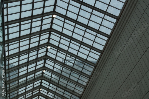 modern glass building ceiling