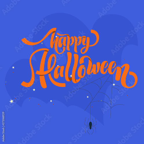 Beautiful colored Halloween card with volumetric letters