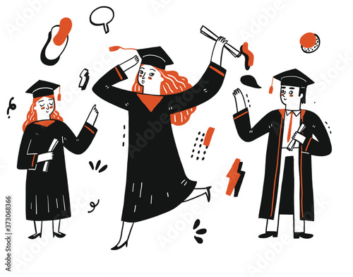 Student are celebrating for graduation