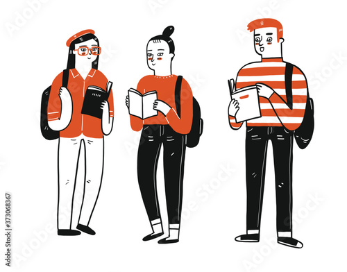 A group of student are standing