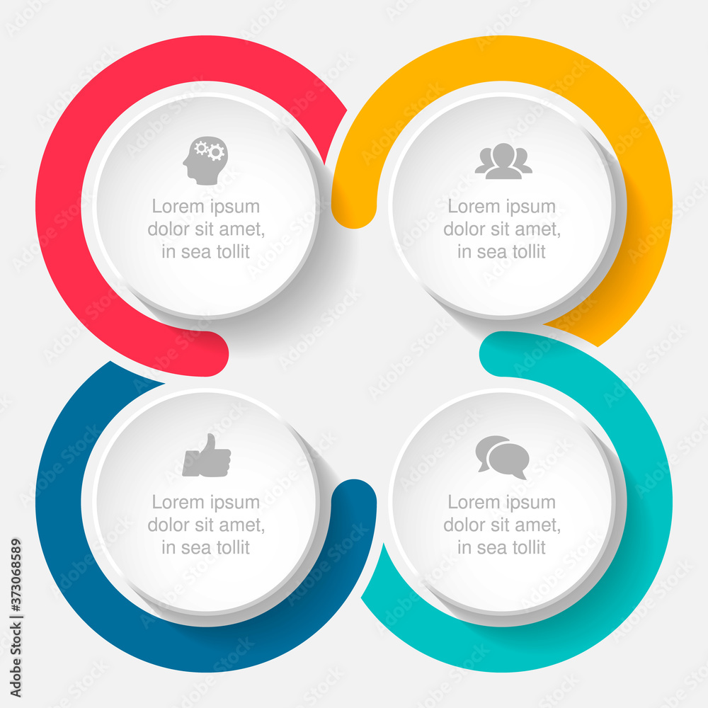 Vector infographic template, circle with 4 steps or options. Data presentation, business concept design for web, brochure, diagram. Vector infographic template, circle with 4 steps or options. Data presentation, business concept design for web, brochure, diagram.