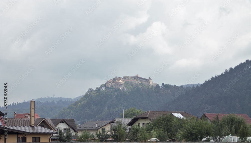 Castle on Rasnov Hill on Carpathian