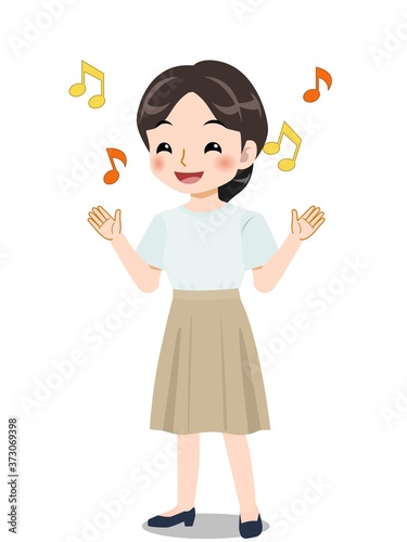 爽やかな服装のスカートの女の子