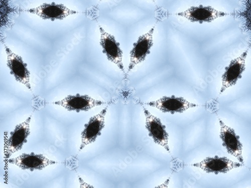 Illustration of an abstract colorful geometric background with beautiful patterns. Kaleidoscope art