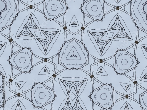 Illustration of an abstract colorful geometric background with beautiful patterns. Kaleidoscope art