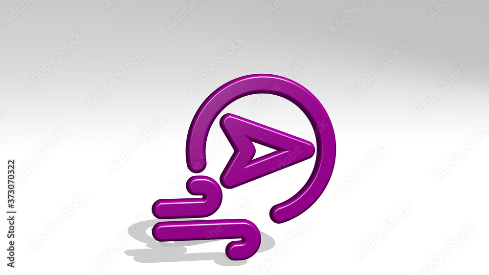 WIND EAST 3D icon casting shadow, 3D illustration WIND EAST 3D icon casting shadow, 3D illustration