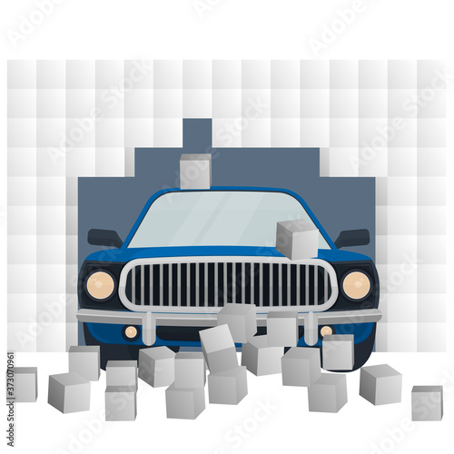 Car. Car crash, vector illustration