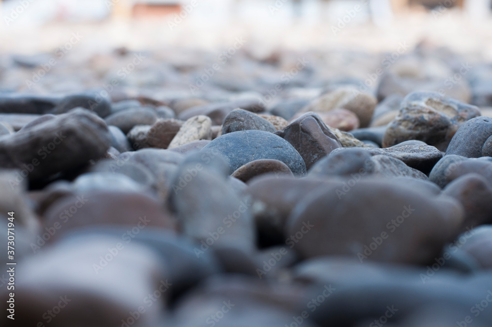 Obraz premium Stones on the beach. Texture from sea stones.