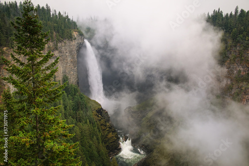 Helmcken Falls with fog, Wells Gray Provincial Park, British Columbia, Canada © donyanedomam