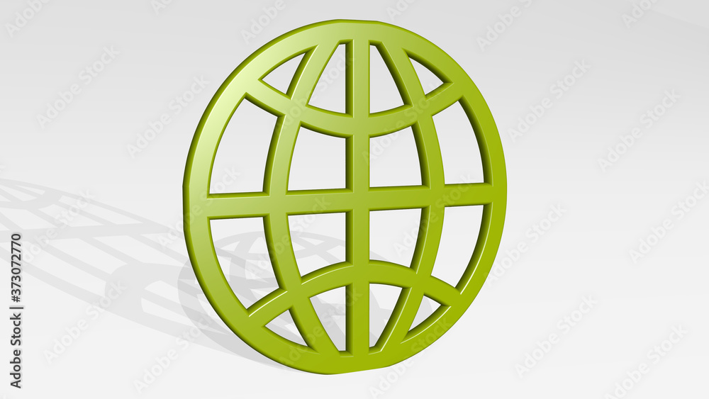 WORLD 3D icon casting shadow, 3D illustration WORLD 3D icon casting shadow, 3D illustration