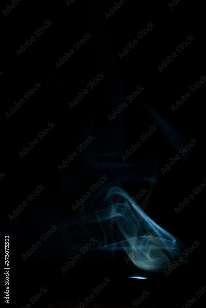 Flame of smoke with dark background