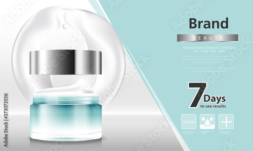 cosmetic cream and body lotion poster premium skin care products.