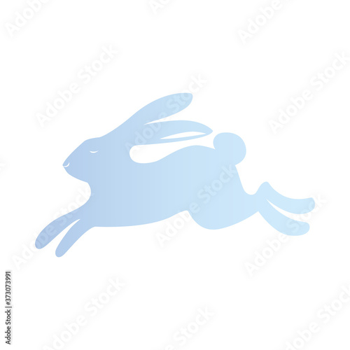 Isolated cute blue rabbit vector design