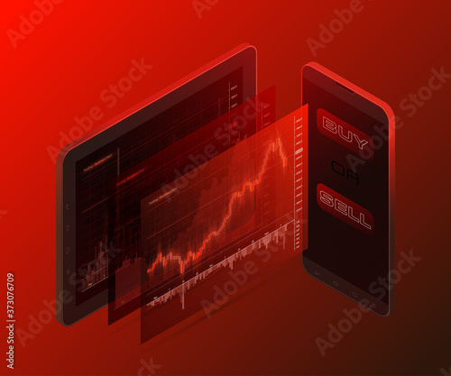 Business futuristic financial trading chart. Concept digital stock Market Trading. Abstract background technology business diagram. Web color banner uptrend line graph chart stock numbers market arrow