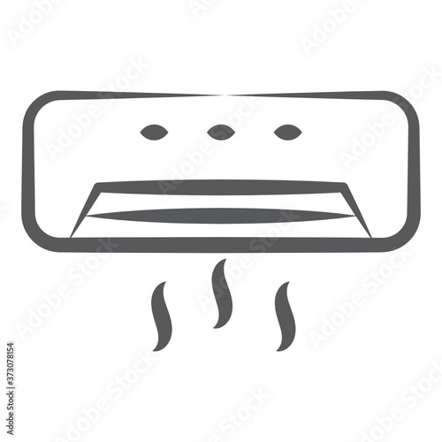 
An electric air conditioner in modern doodle style 
