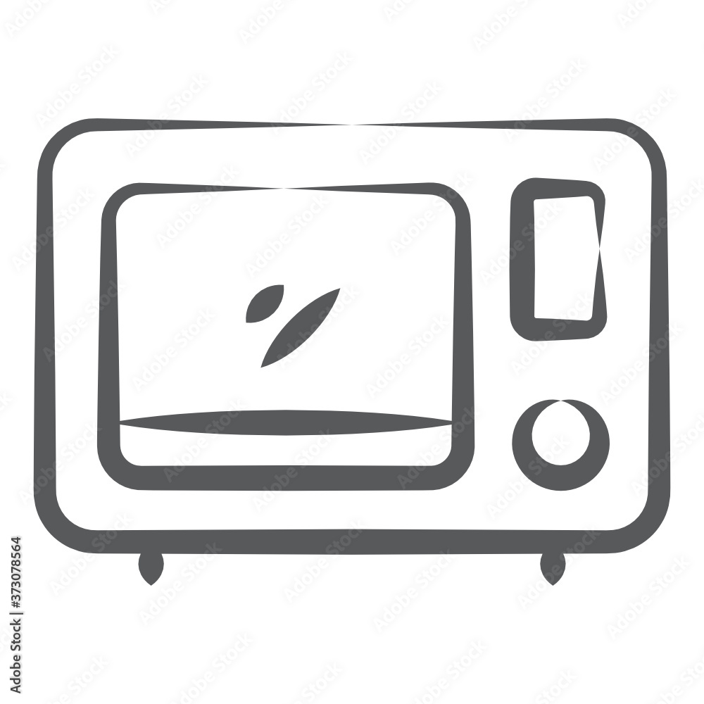 Microwave oven icon in doodle design
Microwave oven icon in doodle design