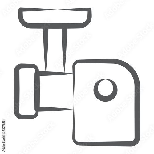 
An icon design of meat mincer in modern hand drawn style 
