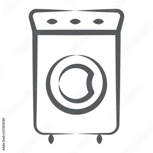 
An editable icon design of washing machine, vector in trendy line style 
