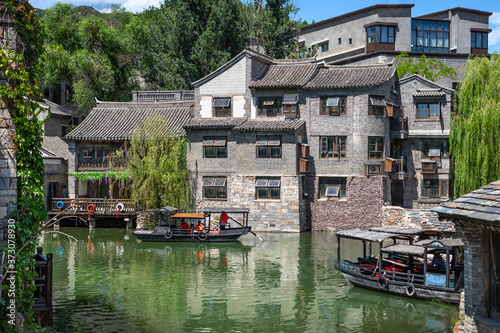 Traditional Chinese Style House near water canal