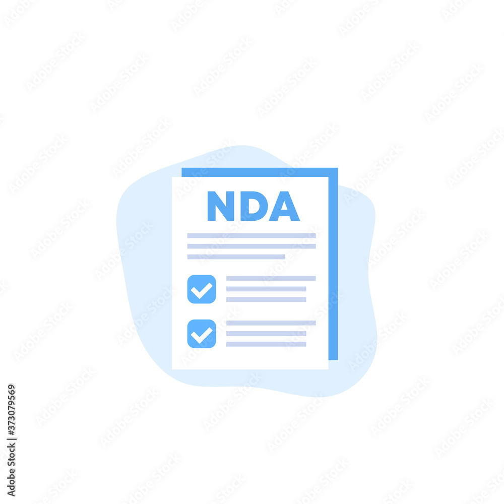 NDA, Non disclosure agreement form, vector NDA, Non disclosure agreement form, vector