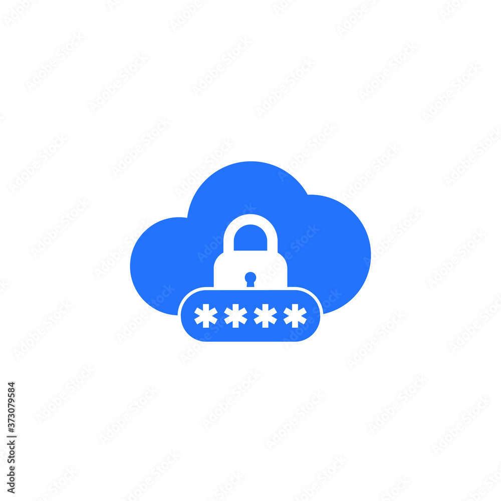 password access to cloud icon on white password access to cloud icon on white
