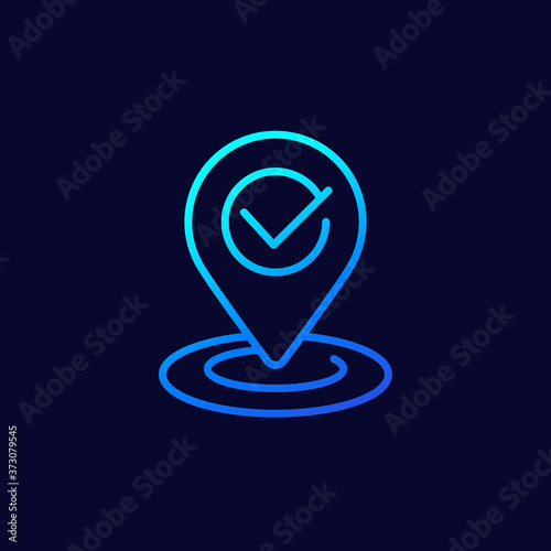 gps tracking, pinpoint line vector icon