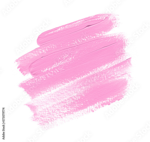 Pink smudge design background isolated on white background. Make-up design element.