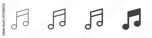Musical notes icons set isolated on white background. Vector illustration 