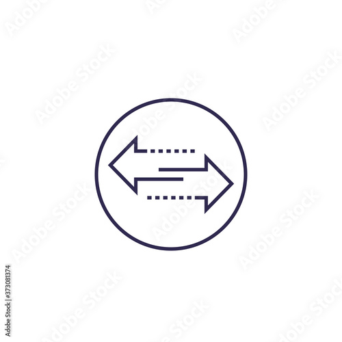 exchange icon with line arrows