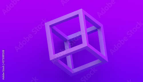 Abstract 3d render, modern background with geometric shapes, graphic design