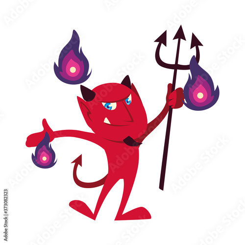 Halloween devil cartoon vector design