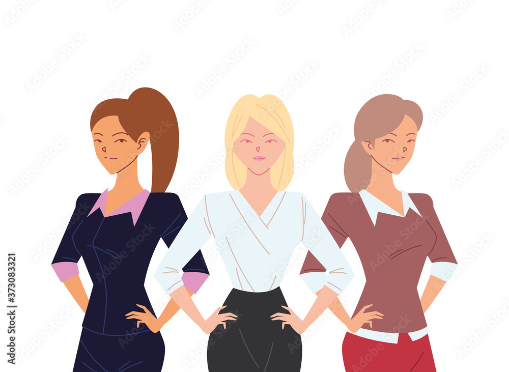 three businesswomen cartoons vector design three businesswomen cartoons vector design