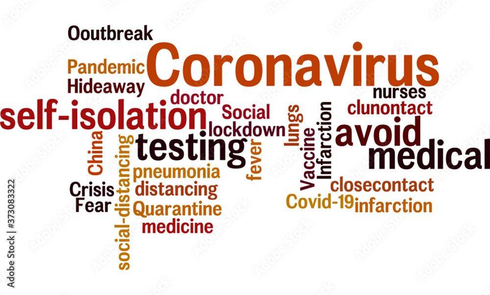 Scattered text on a poster with the word cloud isolated on white background Scattered text on a poster with the word cloud isolated on white background