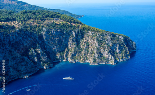 Fototapeta Naklejka Na Ścianę i Meble -  Butterfly Valley ( Kelebekler Vadisi ) view in Fethiye Town of Turkey