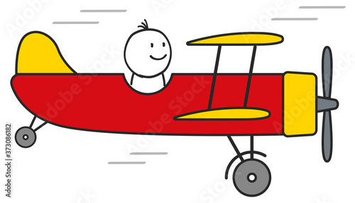 Pilot sitzt in einem Flugzeug Vektor Illustration