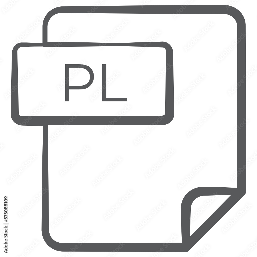 Line icon od pl file in brush stroke style
Line icon od pl file in brush stroke style