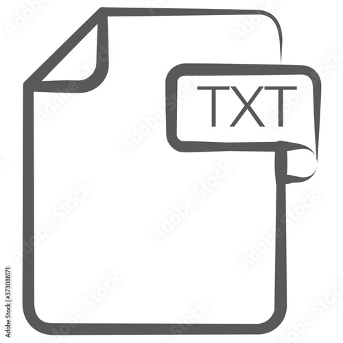 
Txt file extension in line icon
