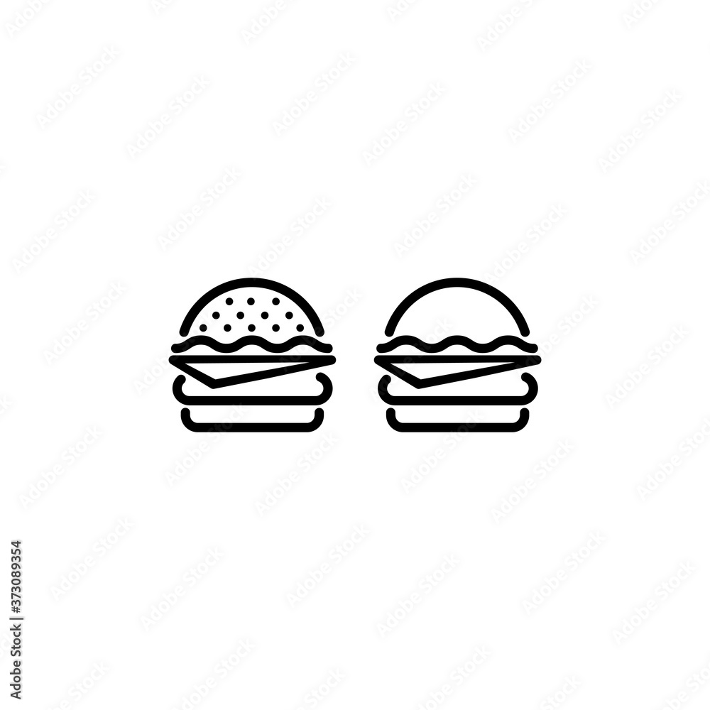 Sandwich, hamburger, cheeseburger line icon. Vector on isolated white background. EPS 10 Sandwich, hamburger, cheeseburger line icon. Vector on isolated white background. EPS 10